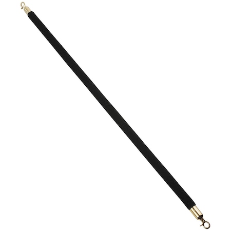 Global Industrial Velour Rope 59 With Ends For Portable Gold Post, Black 269385BK